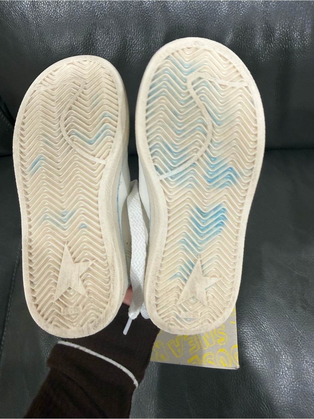Golden Goose Kids White Sneakers with Pink Star Accent - Picture 7 of 8